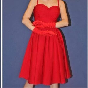 Stop Staring! Summertime Swing Dress in Red